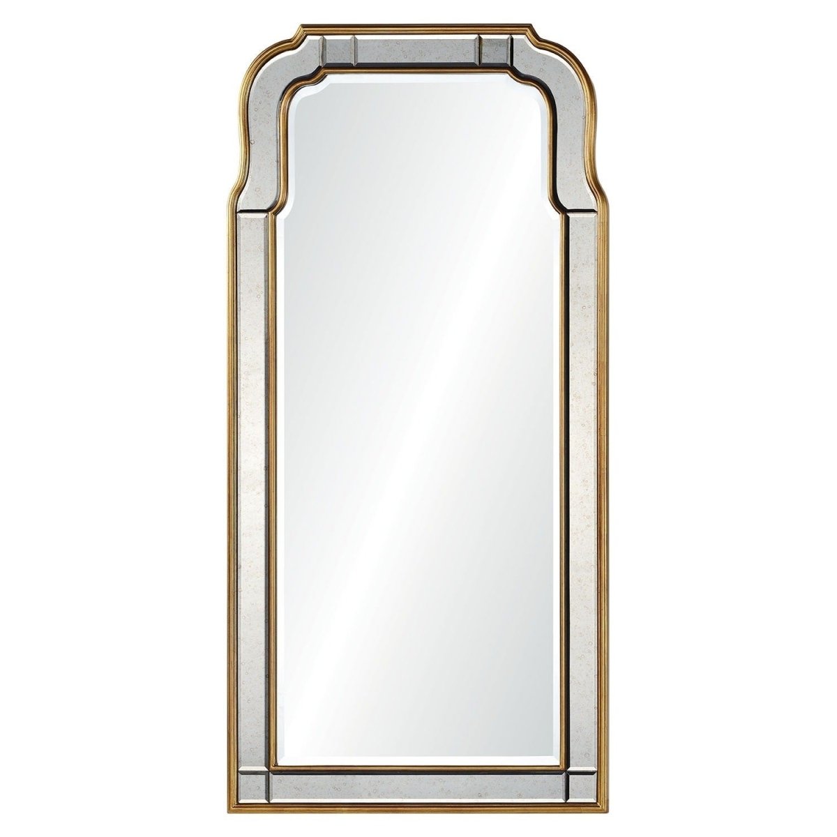 Hadspen Antiqued Bass Silver Mirror by Michael S. Smith Wall Mirror - 24" x 50” Antiqued Bass Silver Leaf & Antiqued Mirror at FIG LINENS AND HOME 2