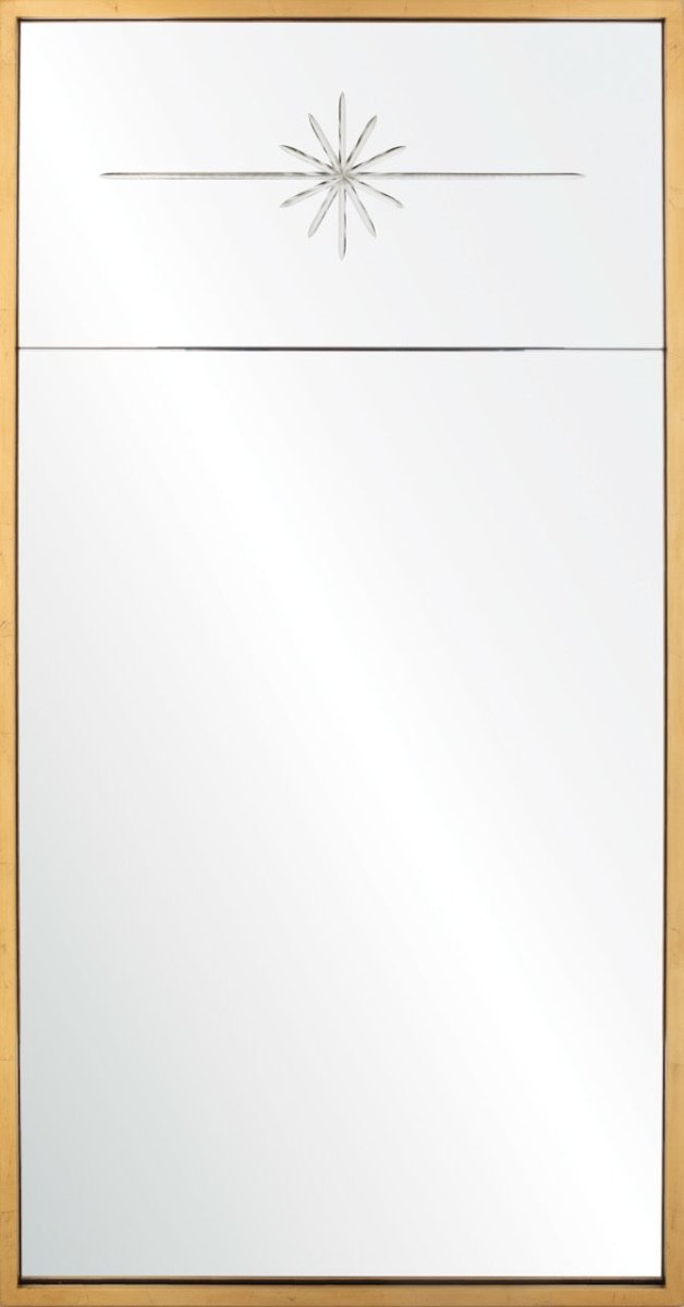 Nantes Burnished Gold Leaf Wall Mirror by Suzanne Kasler 24" W x 46" H x 1 3/16"D Burnished Gold Leaf / Mirror at FIG LINENS AND HOME 1