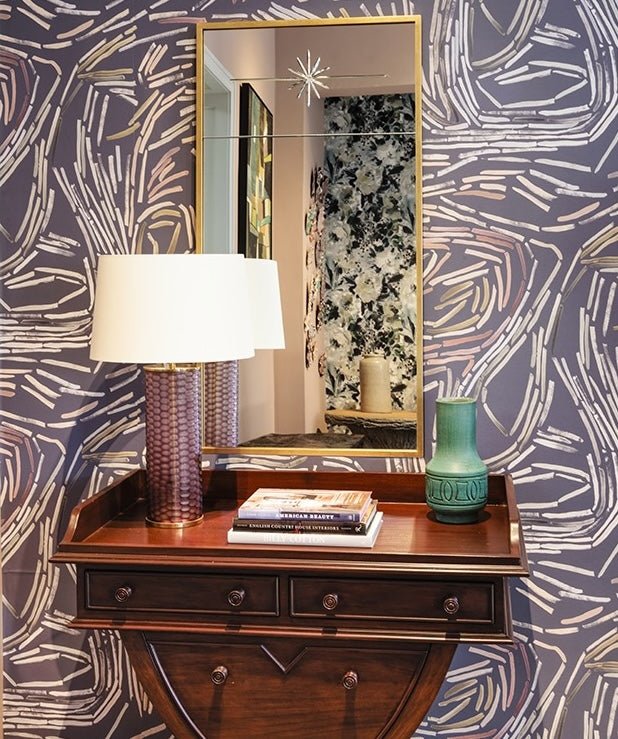 Nantes Burnished Gold Leaf Wall Mirror by Suzanne Kasler 24" W x 46" H x 1 3/16"D Burnished Gold Leaf / Mirror at FIG LINENS AND HOME 2