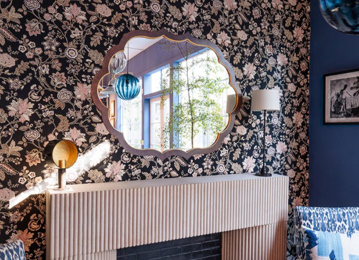 Ogee Walnut Burl Wood & Distressed Gold Leaf Mirror by Bunny Williams - View 3