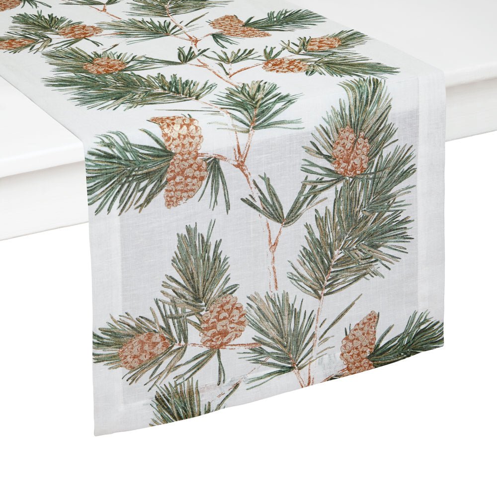 Newbury White Table Runner | Mode Living at Fig Linens and Home