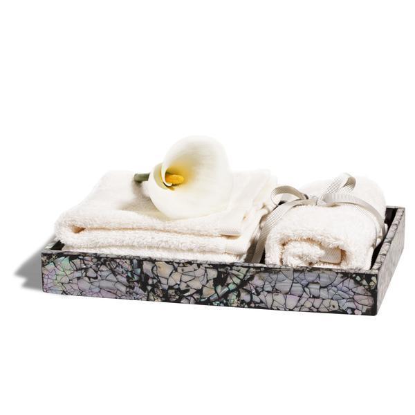 LaDorada Mother of Pearl Bath Tray - at FIG LINENS AND HOME - 2