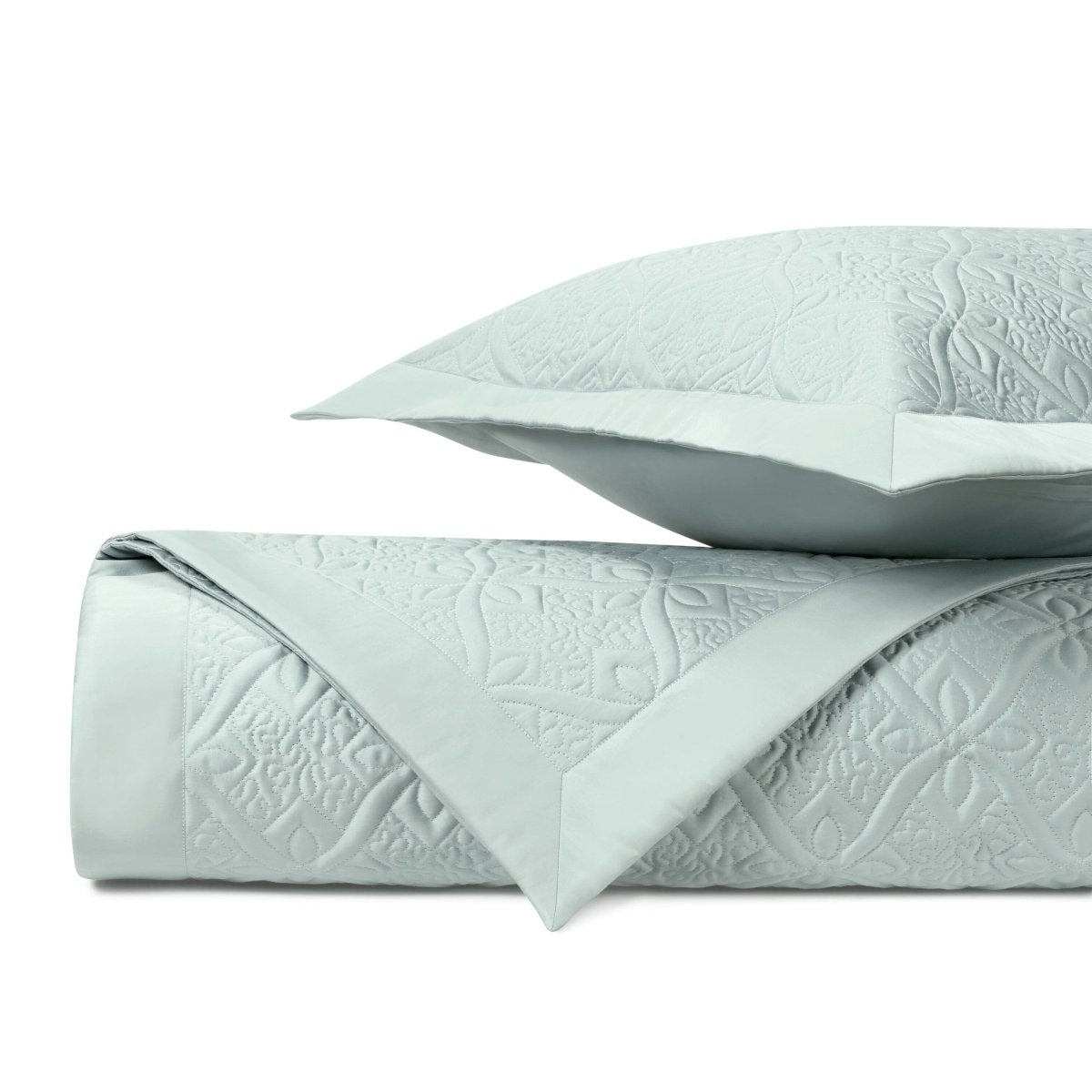 MYSTIQUE Quilted Coverlet in Eucalipto by Home Treasures at Fig Linens and Home