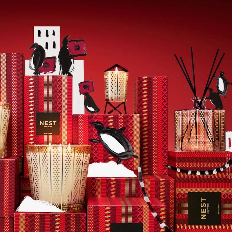 Holiday Votive Candle by Nest shown with other Sizes