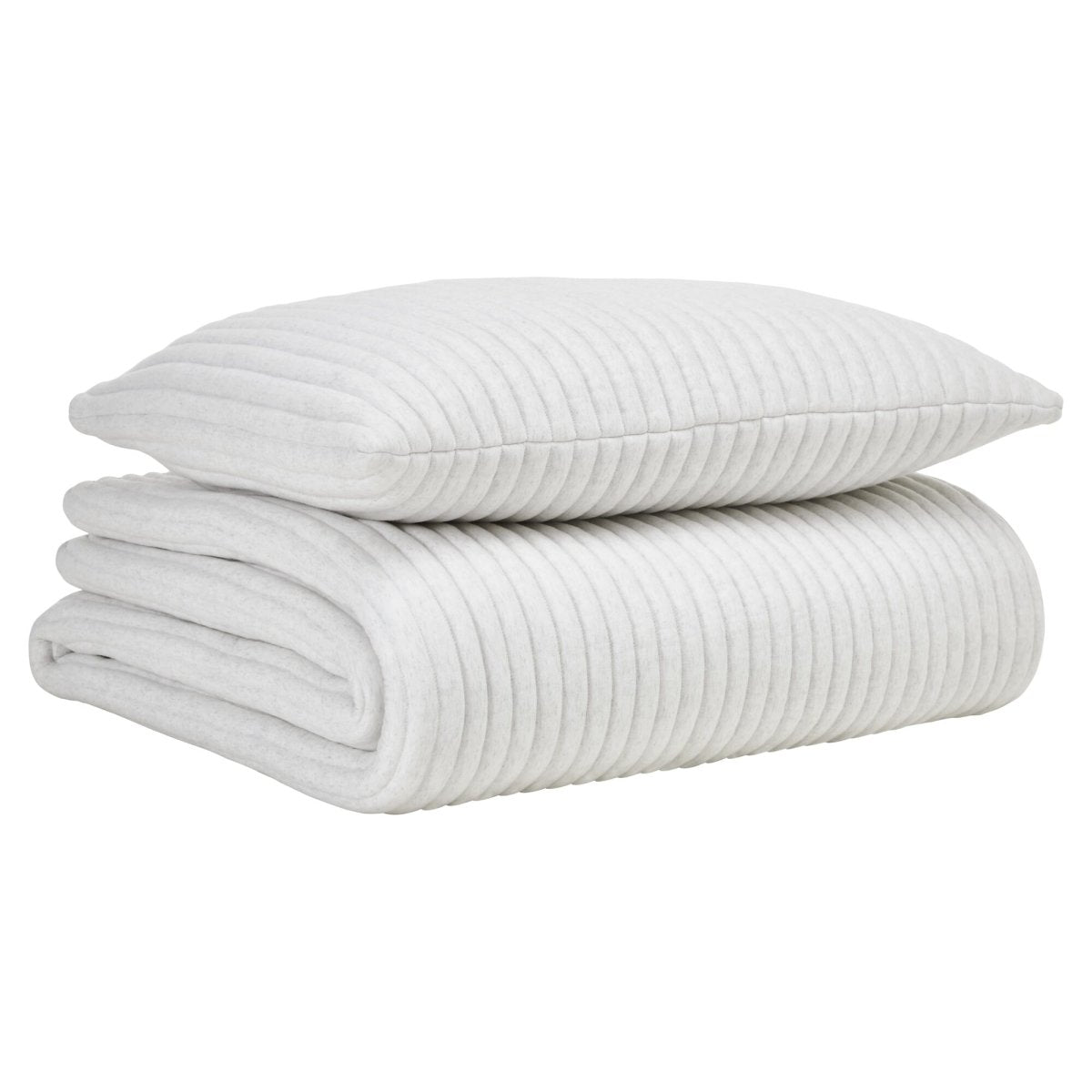Charlton Cotton Jersey Channel Quilt by Orchids Lux Home - Melange Off-White View 5