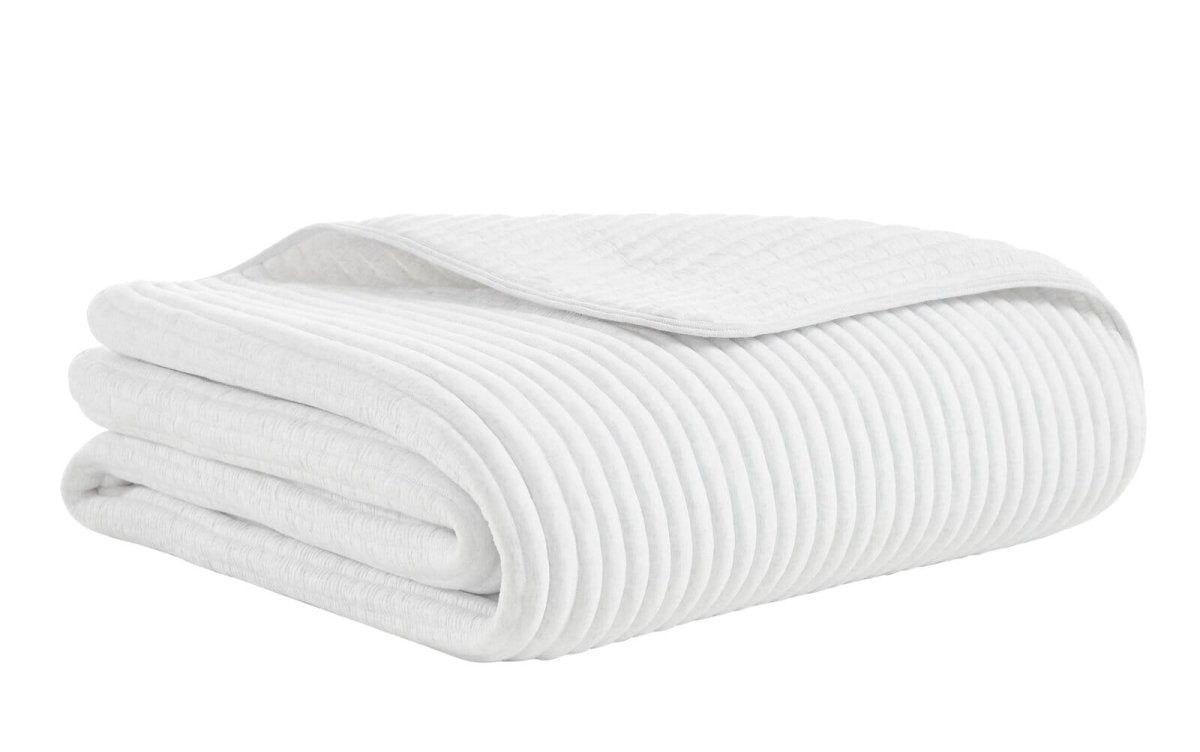 Charlton Cotton Jersey Channel Quilt by Orchids Lux Home - King White