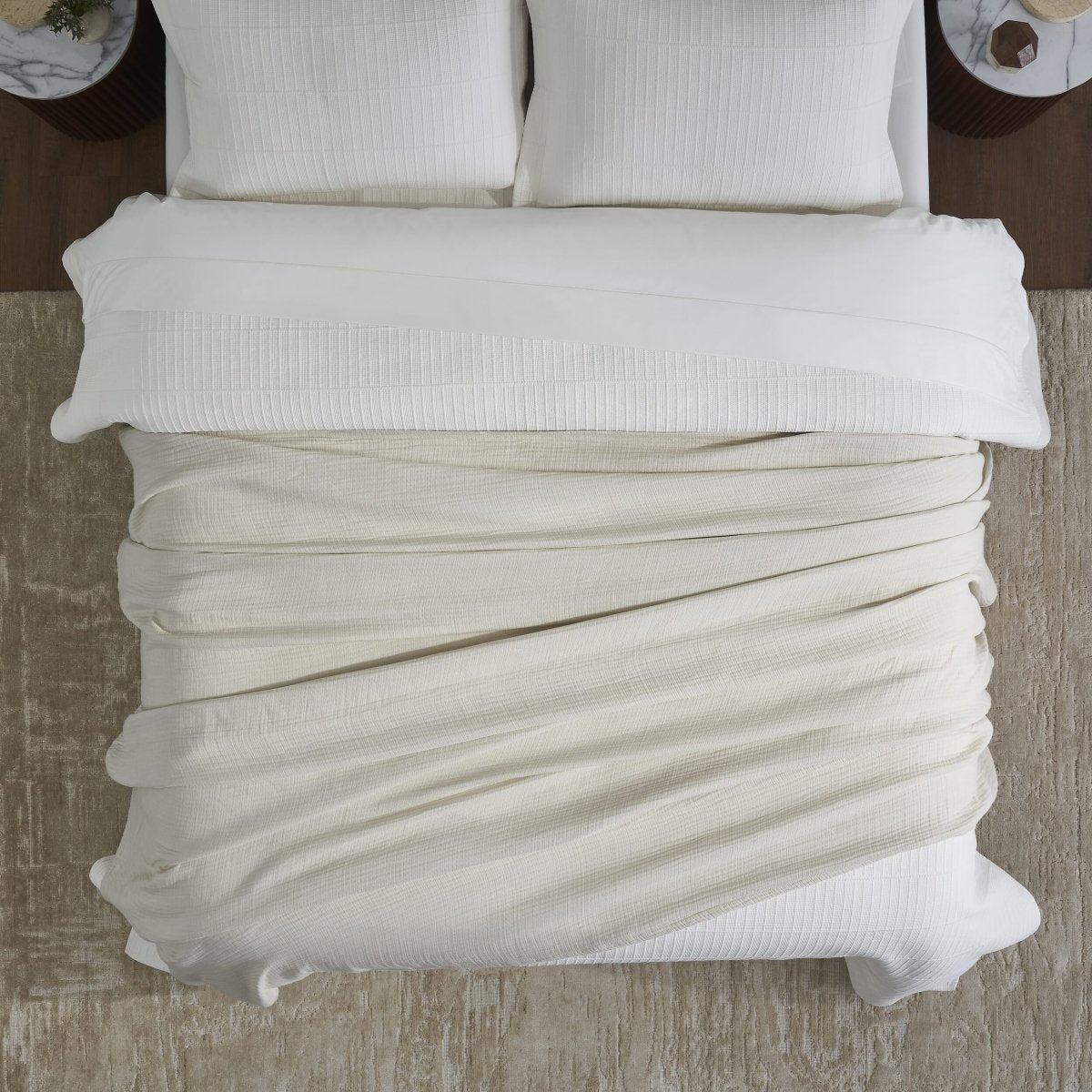Dream Organic Cotton Bed Blanket by Orchids Lux Home - Sand at Fig Linens and Home 7