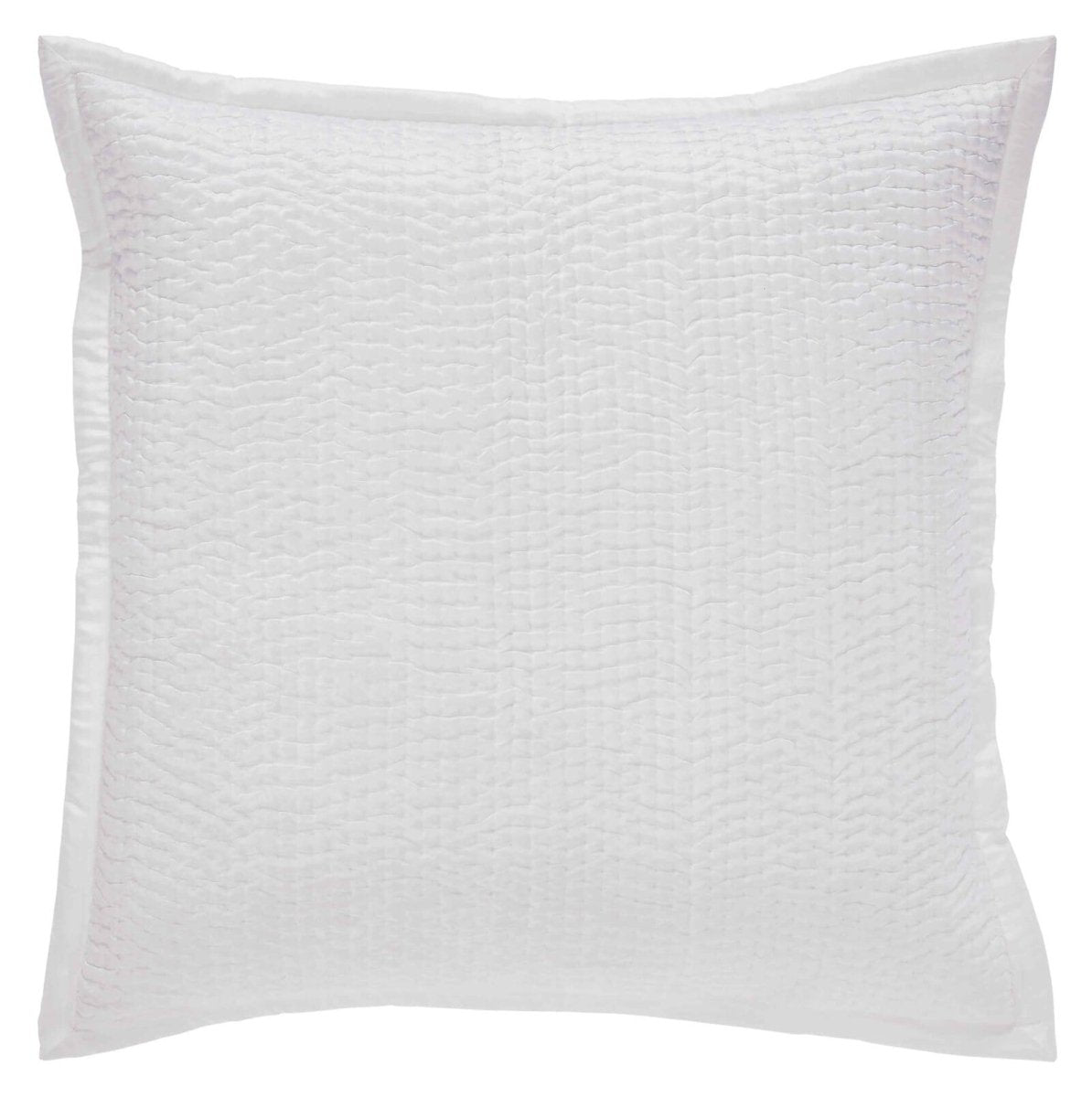 Lucy Pick Stitch Silk Coverlet Sham by Orchids Lux Home at Fig Linens and Home - Pearl Euro Square