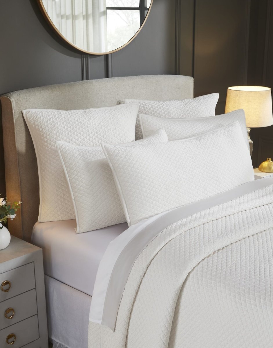 Merida Lyocell Diamond Quilted Coverlet by Orchids Lux Home - King Beige 3