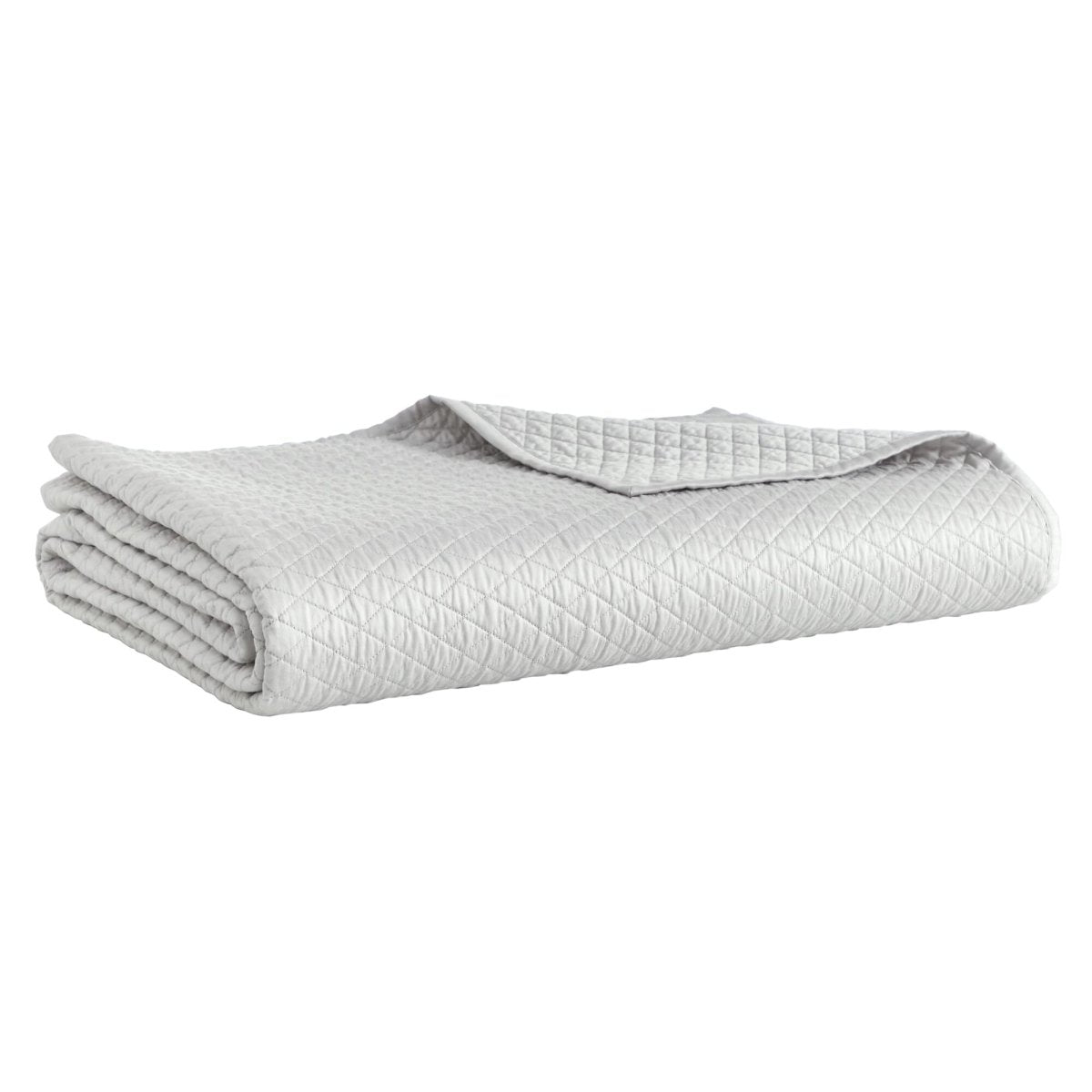 Merida Lyocell Diamond Quilted Coverlet by Orchids Lux Home - Queen Mist 5