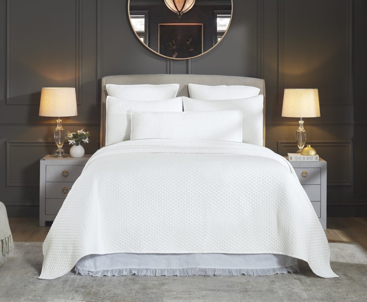 Merida Lyocell Diamond Quilted Coverlet by Orchids Lux Home - King White