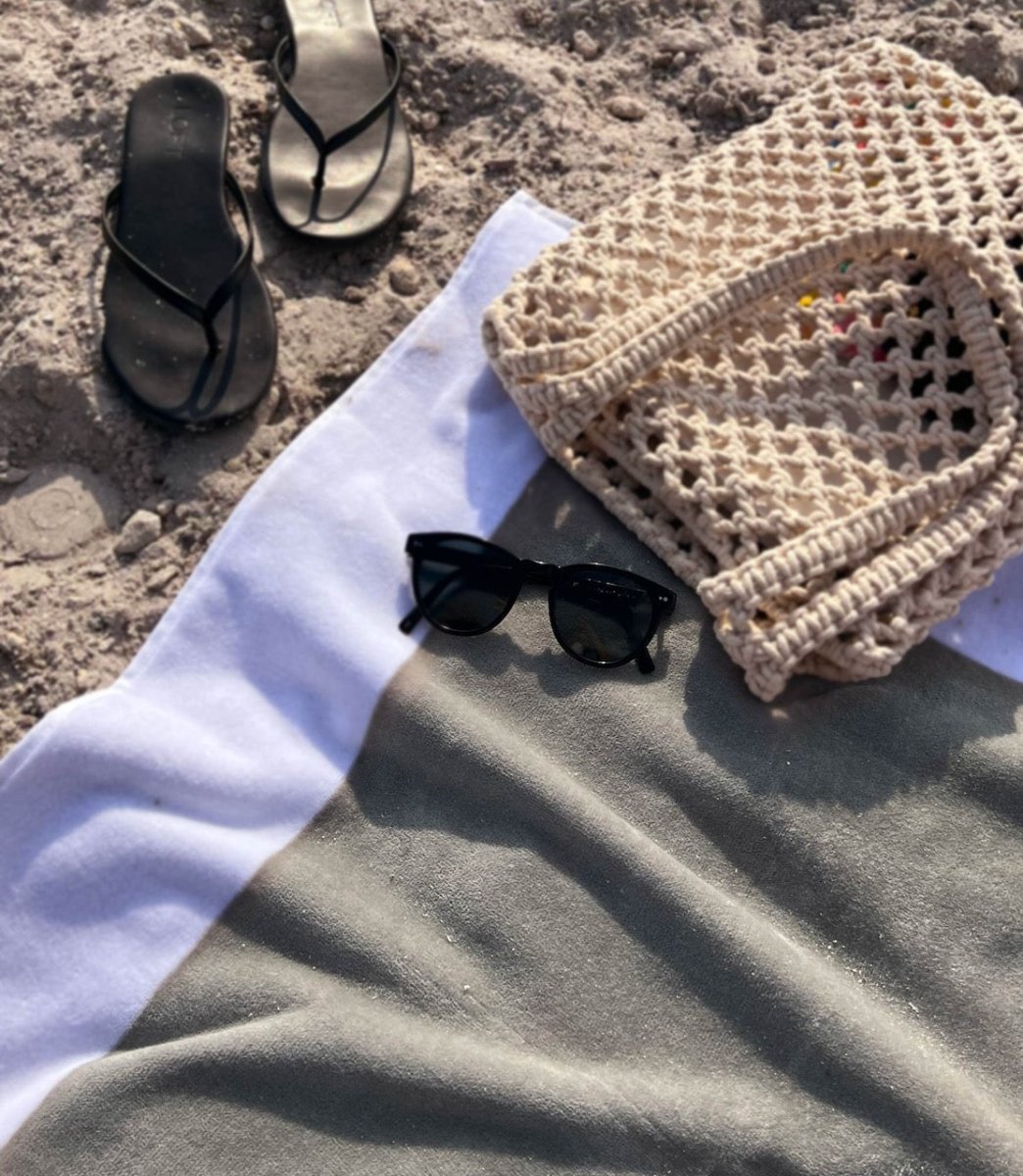 Soleil White Beach Towel | Peacock Alley Pool & Beach Towels at Fig Linens