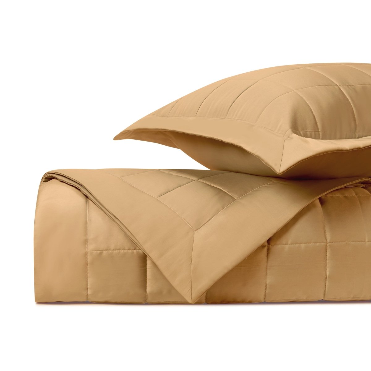 PLATEAU Quilted Coverlet in Gold by Home Treasures at Fig Linens and Home
