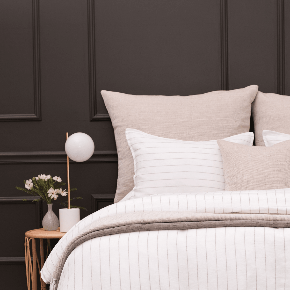 Athena Natural Big Pillow by Pom Pom at Home - Lifestyle at Fig Linens and Home