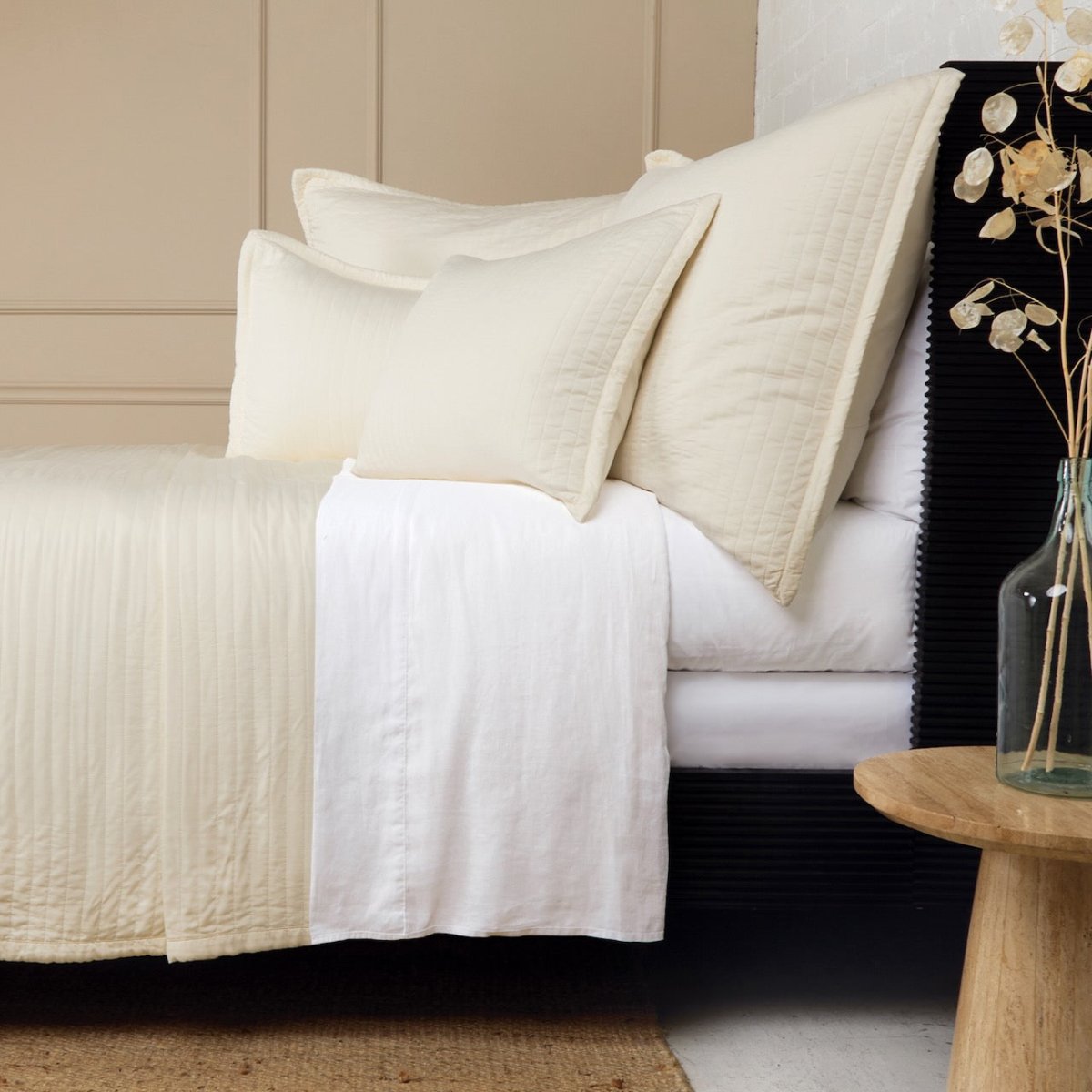 Carlyle Ivory Bamboo Bedding by Pom Pom at Home - Coverlets and Shams at Fig Linens and Home 1