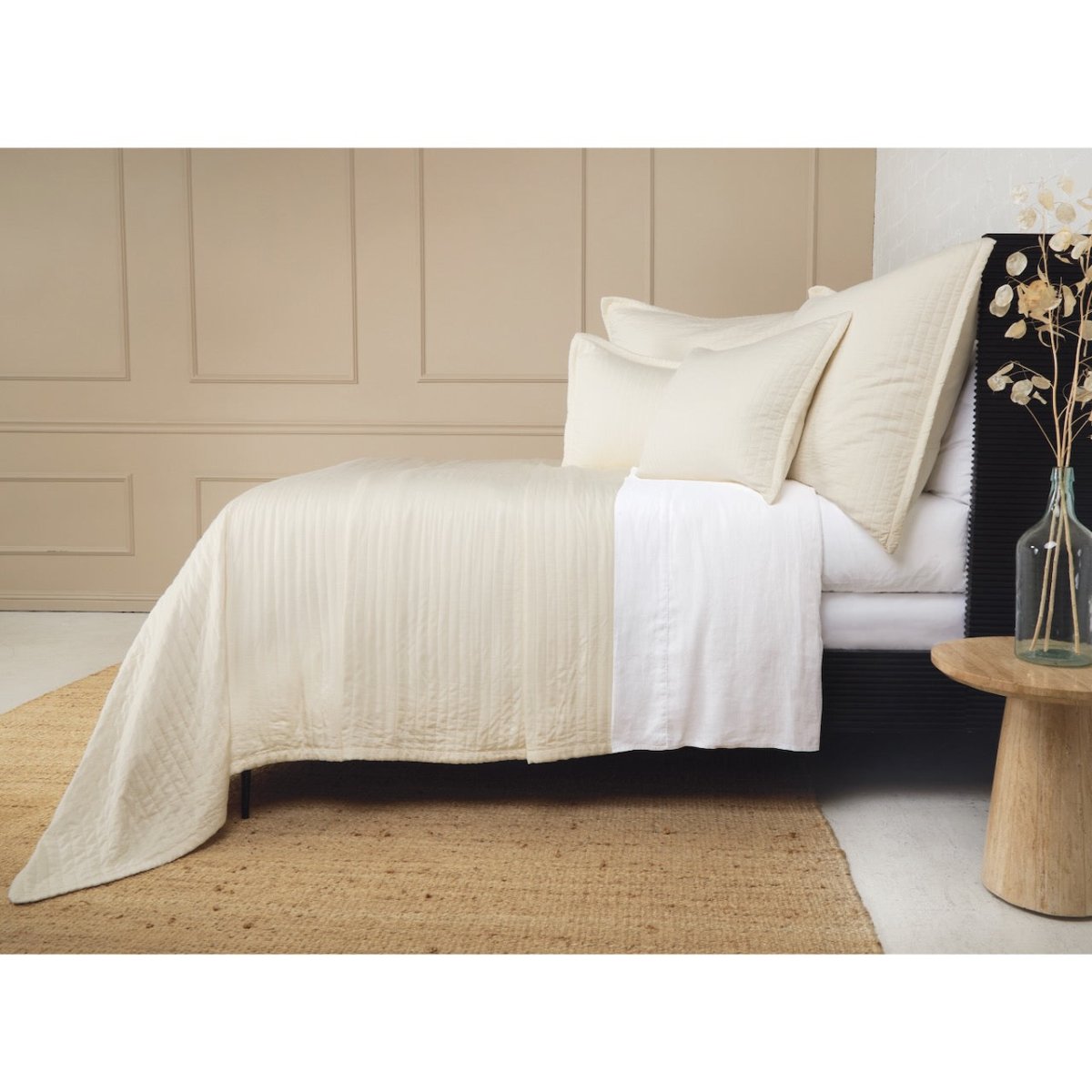 Carlyle Ivory Bamboo Bedding by Pom Pom at Home - Coverlets and Shams at Fig Linens and Home 2