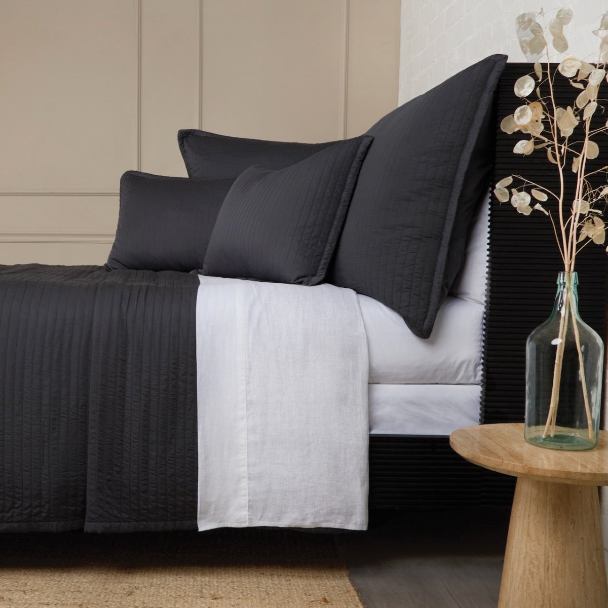 Carlyle Midnight Bamboo Bedding by Pom Pom at Home 1