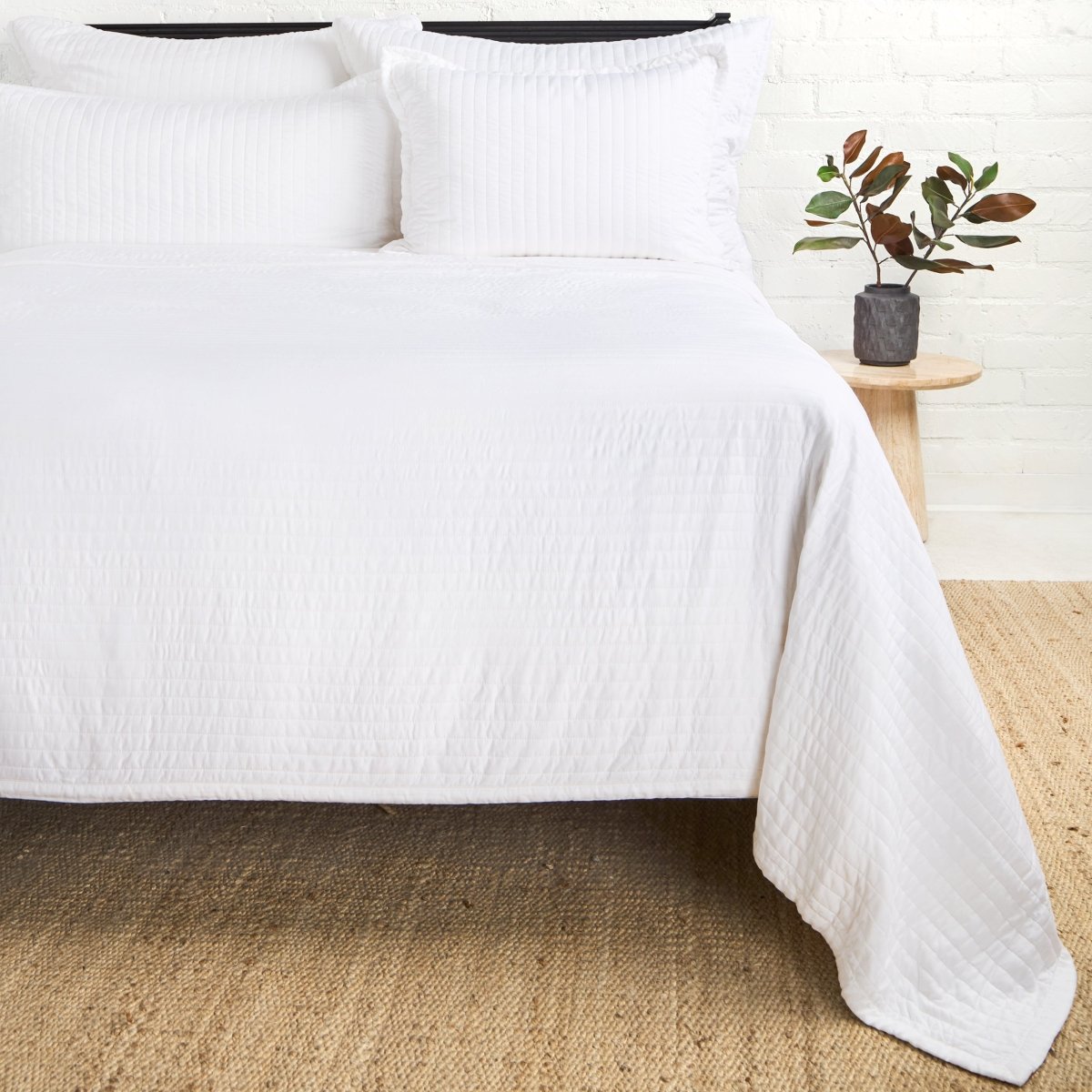 Carlyle White Bamboo Bedding by Pom Pom at Home at Fig Linens and Home 3