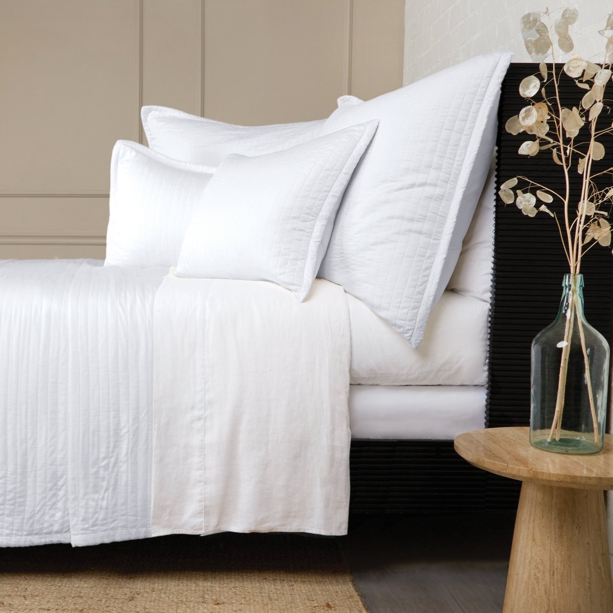 Carlyle White Bamboo Bedding by Pom Pom at Home at Fig Linens and Home