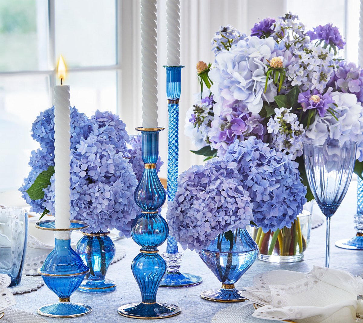 Ripple Blue Candlestick Detail 4 | Kim Seybert at Fig Linens and Home