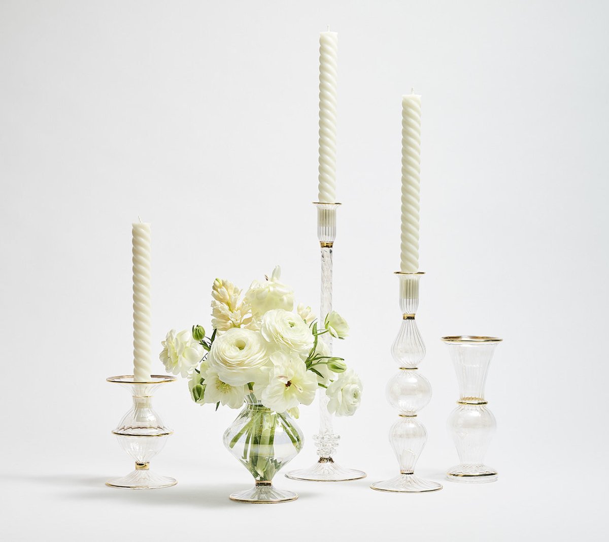 Ripple Clear Candlestick Detail 10 | Kim Seybert at Fig Linens and Home