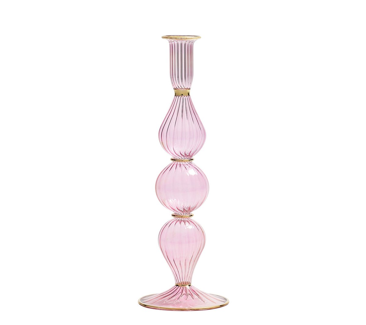 Ripple Pink Candlestick Detail 2 | Kim Seybert at Fig Linens and Home