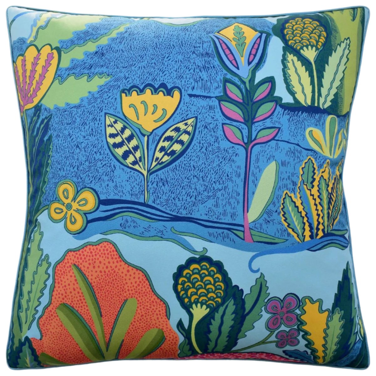 Ryan Studio Albero Throw Pillow Tangerine and Thibaut Turquoise at Fig Linens and Home