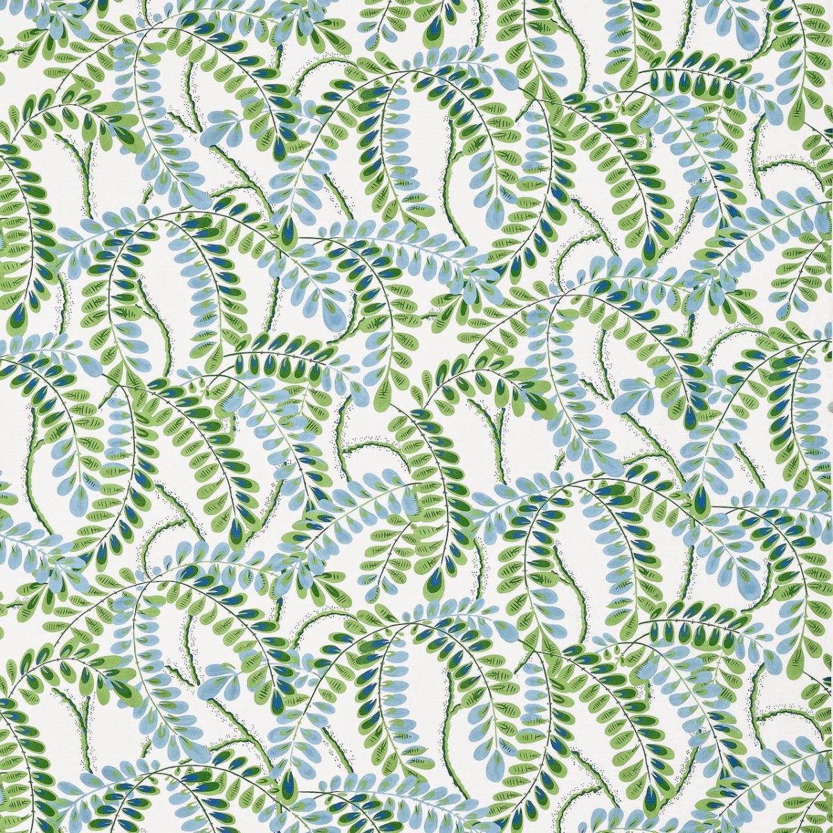 Ryan Studio Augusta Blue and Green Throw Pillow Fabric from Thibaut Wanderlust Collection