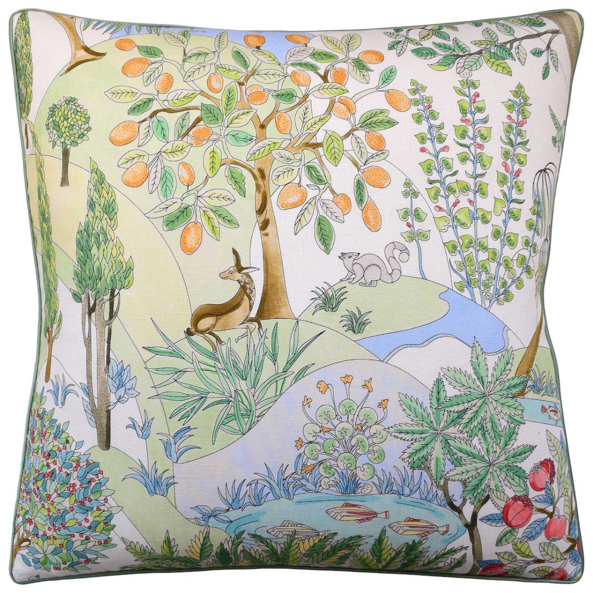 Folklore Print Meadow Decorative Pillow | Ryan Studio at Fig LInens and Home