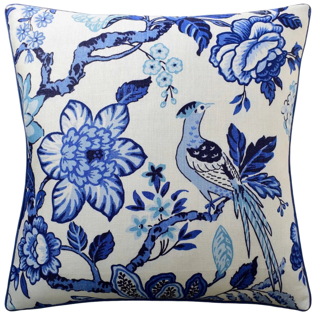 Schumacher Huntington Gardens Blue Decorative Pillow by Ryan Studio at Fig Linens and Home