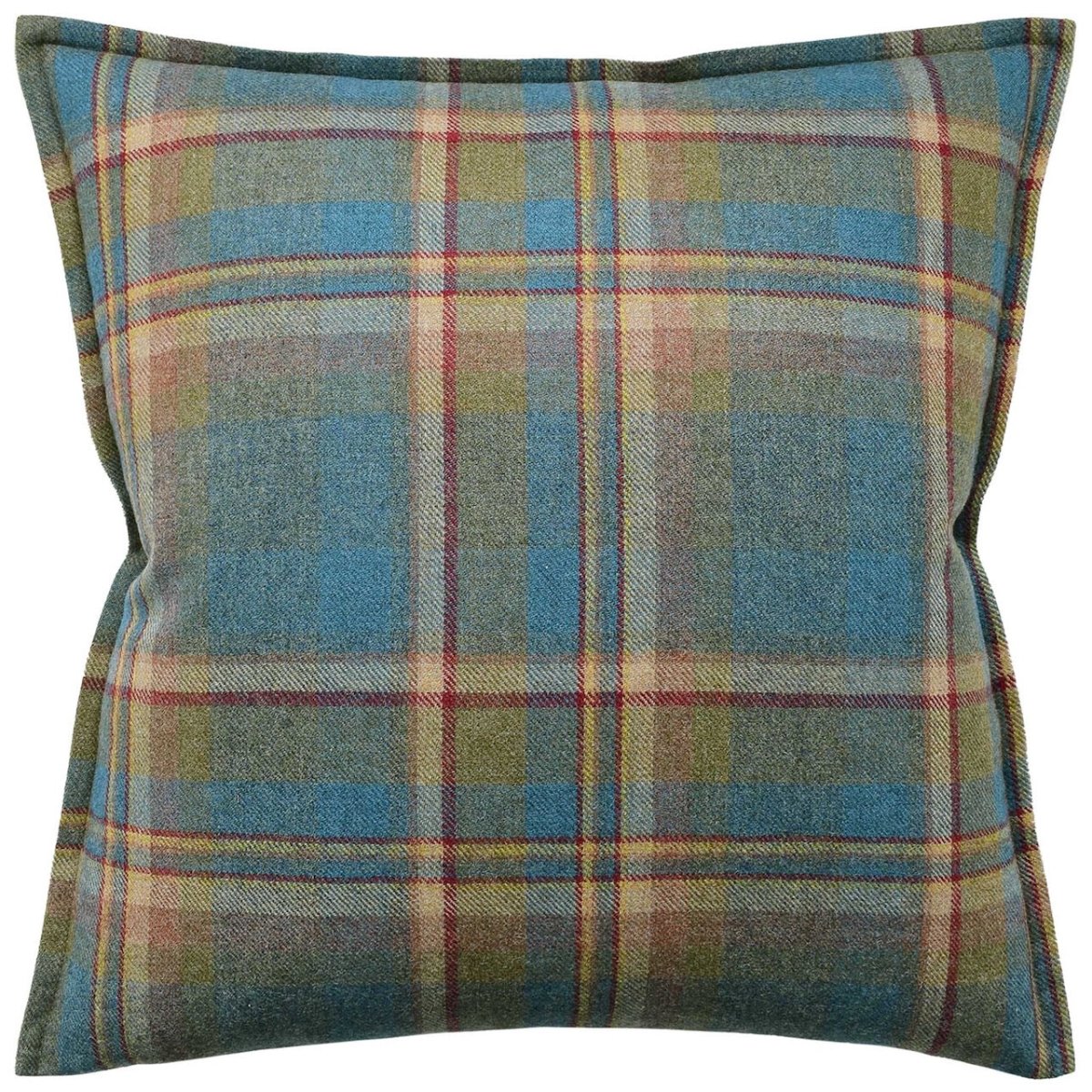 Lindisfarne Plaid Teal Decorative Pillow by Ryan Studio at Fig Linens and Home