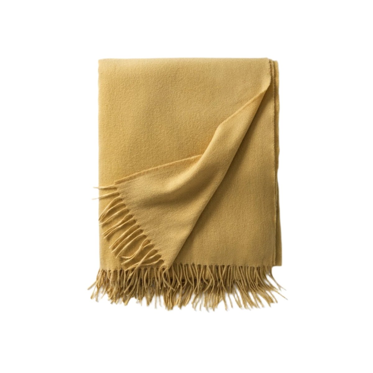 Scandia Home Carlotta Cashmere Throw Blanket in Ochre Yellow