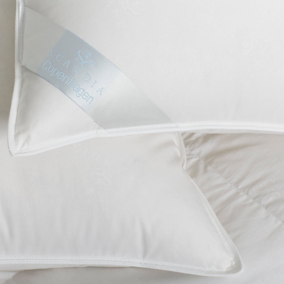 Copenhagen Down Pillow by Scandia Home - Detail of Corner at Fig Linens and Home