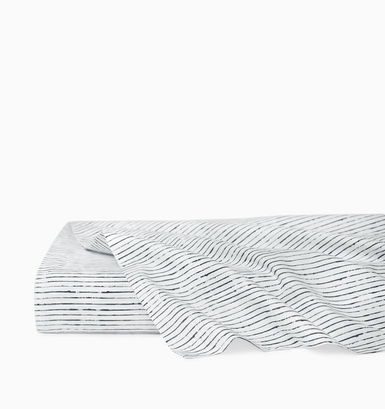 Arzano - Full Queen Flat Sheet 96X114 White/Black Sferra