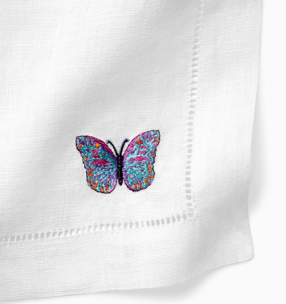 Sferra Linens Bordano Cocktail Napkins at Fig Linens and Home - Butterfly 4