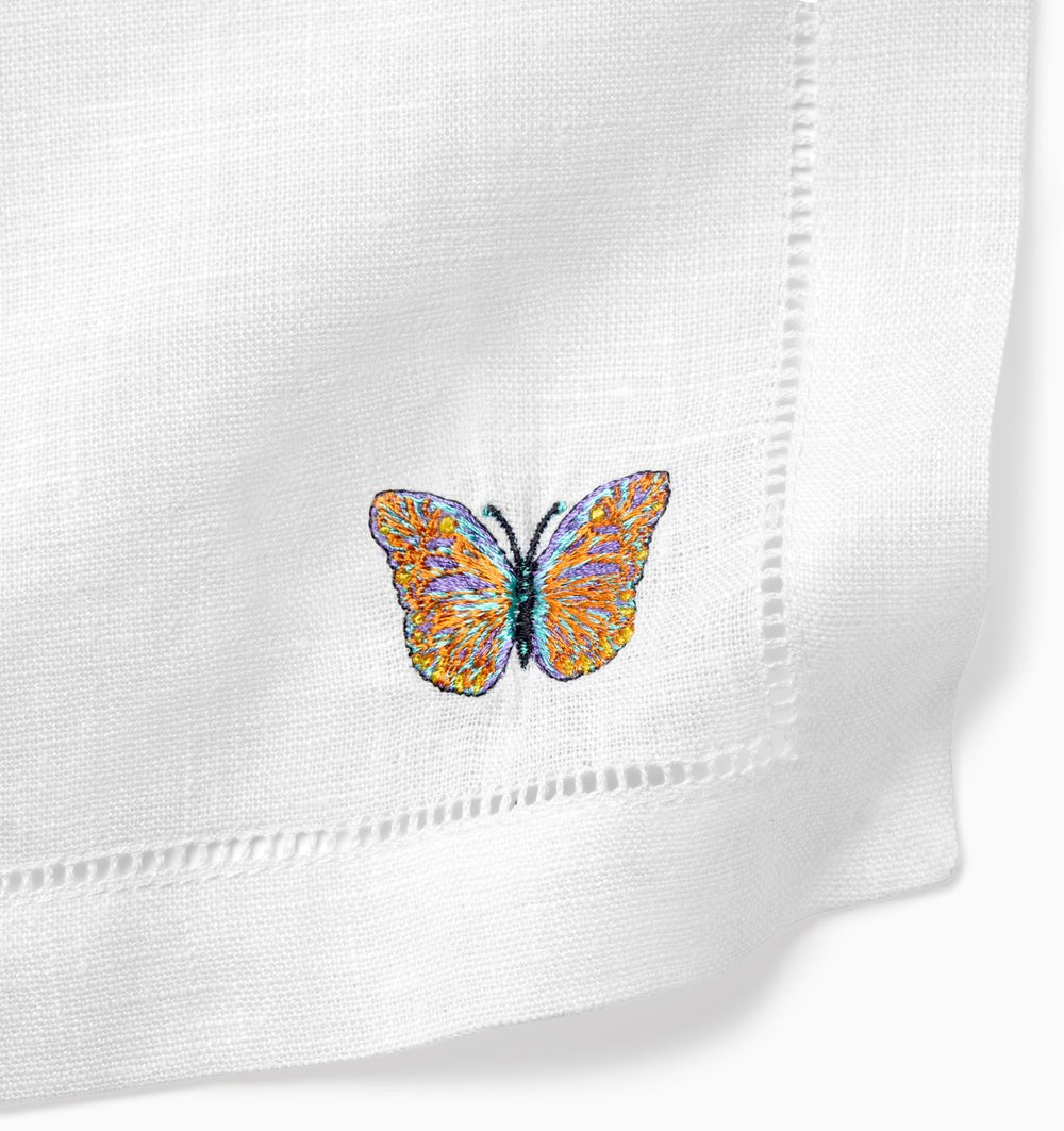 Sferra Linens Bordano Cocktail Napkins at Fig Linens and Home - Butterfly 3