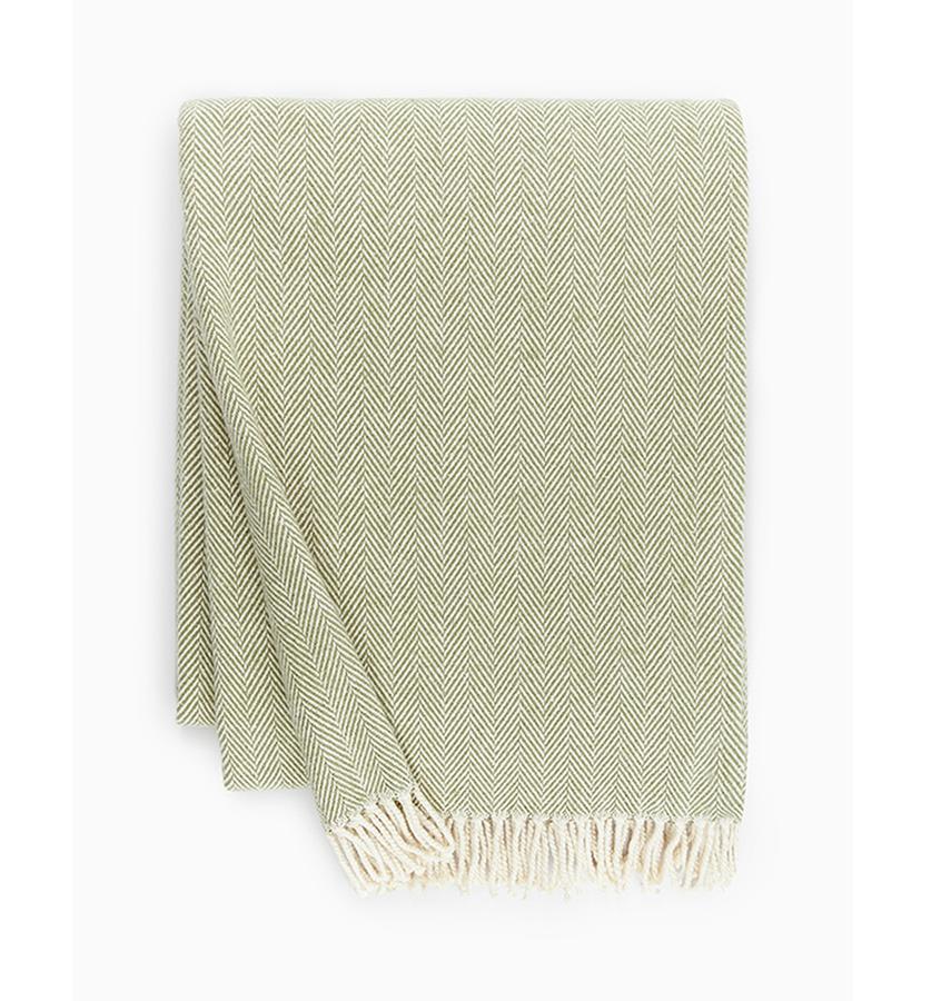 Celine Moss Green Throw by Sferra - Shop Cotton Throws at Fig Linens