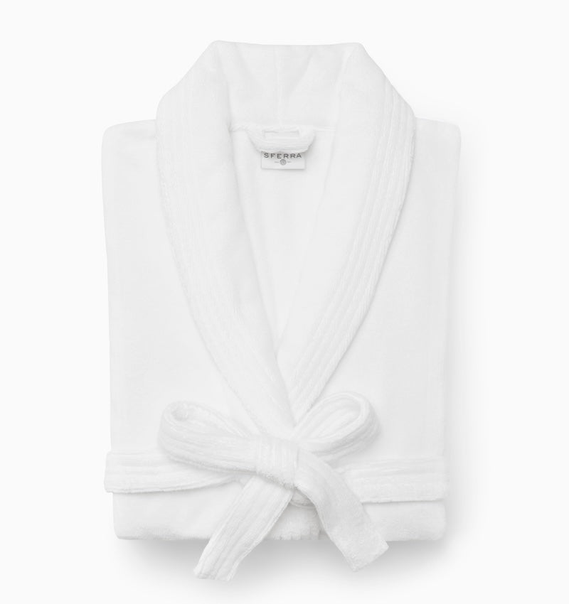Cielo White Bathrobe Large | Sferra at Fig Linens and Home
