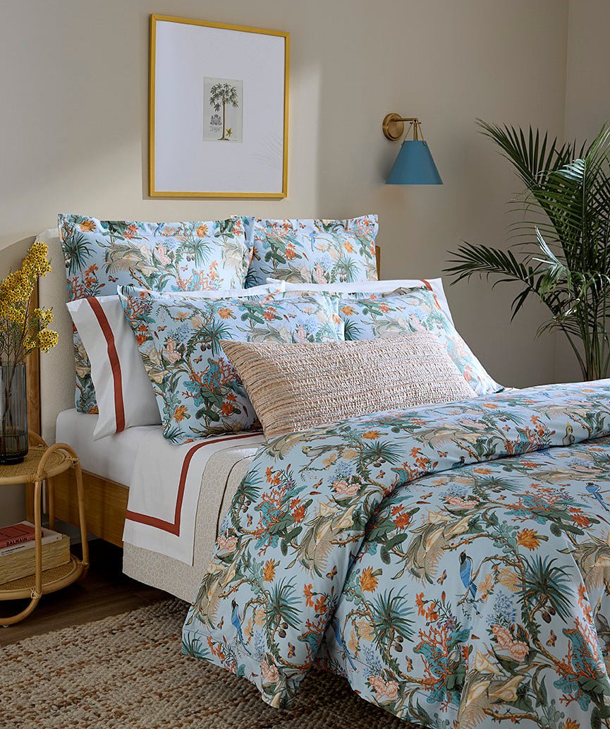 Cinque Terra Sky Blue Bedding by Sferra x Scalamandre - Lifestyle at Fig Linens and Home 6