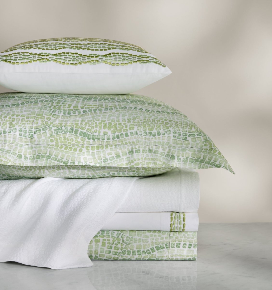 Sferra Cobblestones Willow Bedding at Fig Linens and Home - Stack Duvet Cover