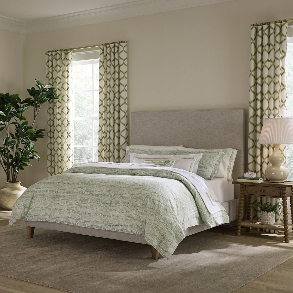 Sferra Cobblestones Willow Bedding at Fig Linens and Home Shams and Duvet 2