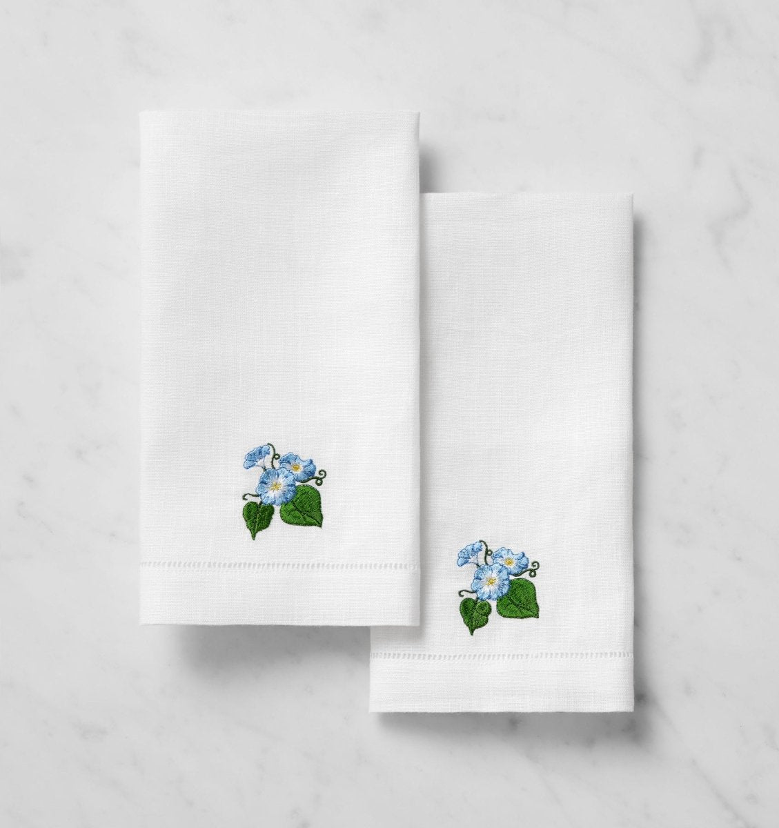 SFERRA Linens FIORENZA BIRTHFLOWER GUEST TOWEL SEPTEMBER MORNING GLORY COMP at Fig Linens and Home