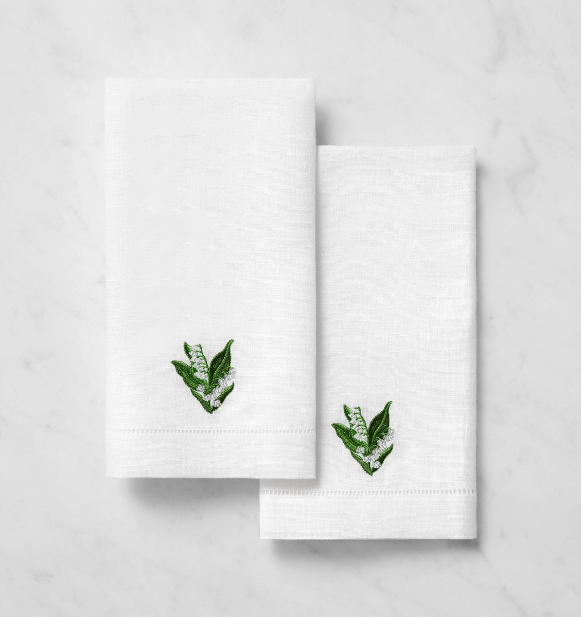 SFERRA Linens FIORENZA BIRTHFLOWER GUEST TOWEL MAY LILY COMP at Fig Linens and Home