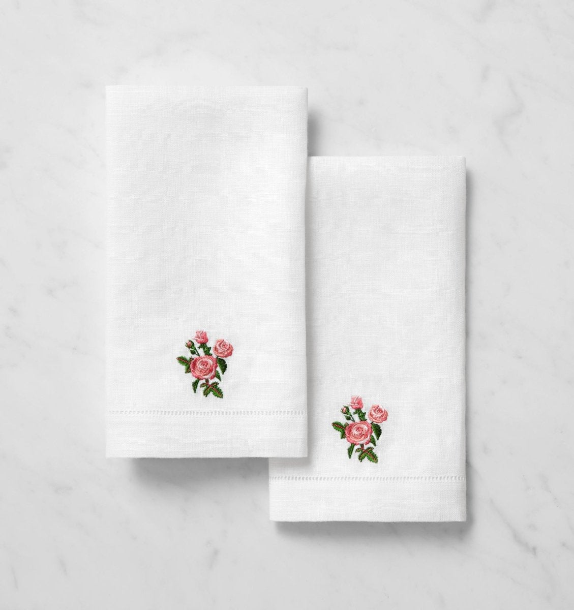 SFERRA Linens FIORENZA BIRTHFLOWER GUEST TOWEL JUNE ROSE COMP at Fig Linens and Home