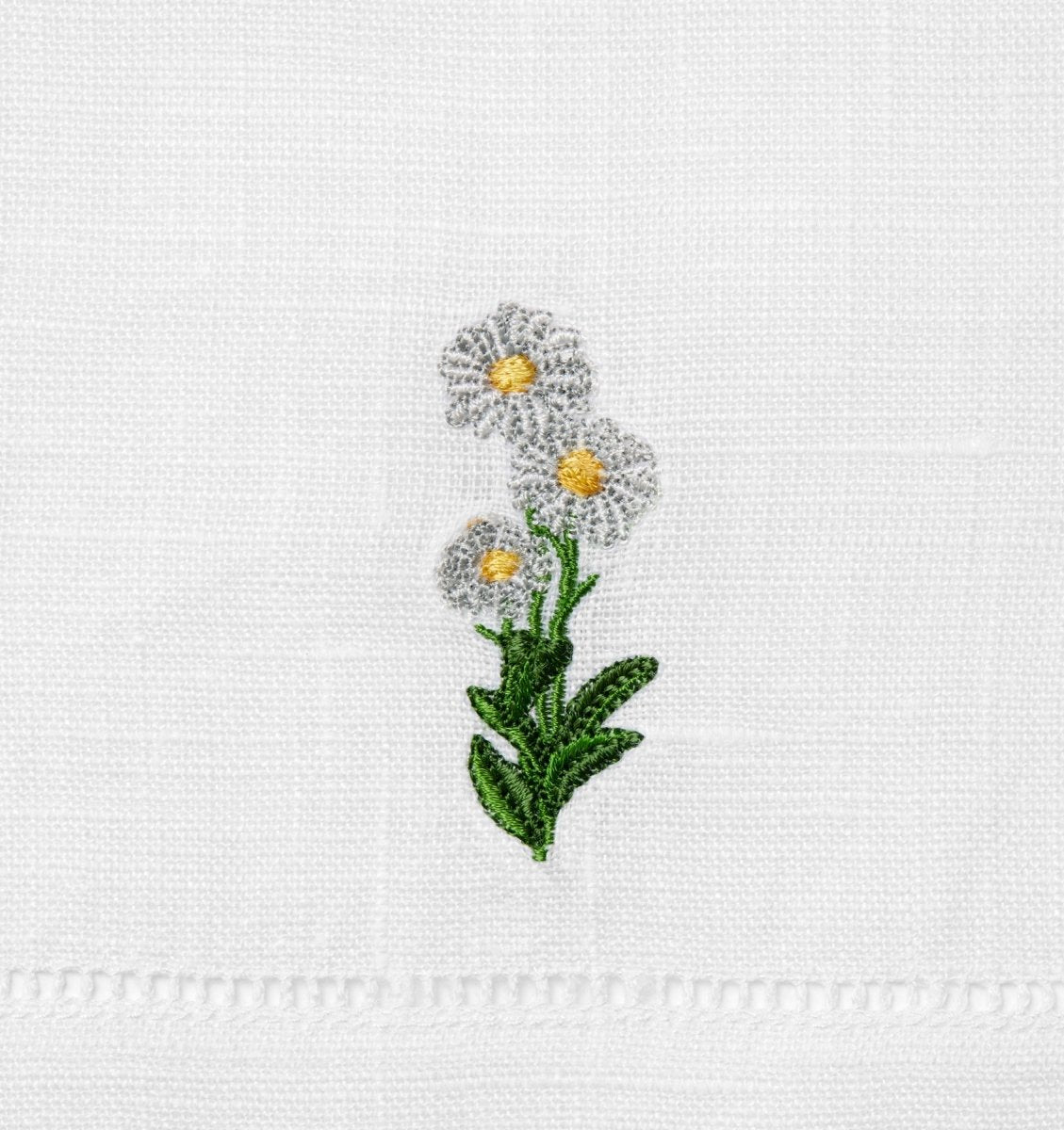Fiorenza Birthflower Guest Towels - April Daisy - Fig Linens and Home
