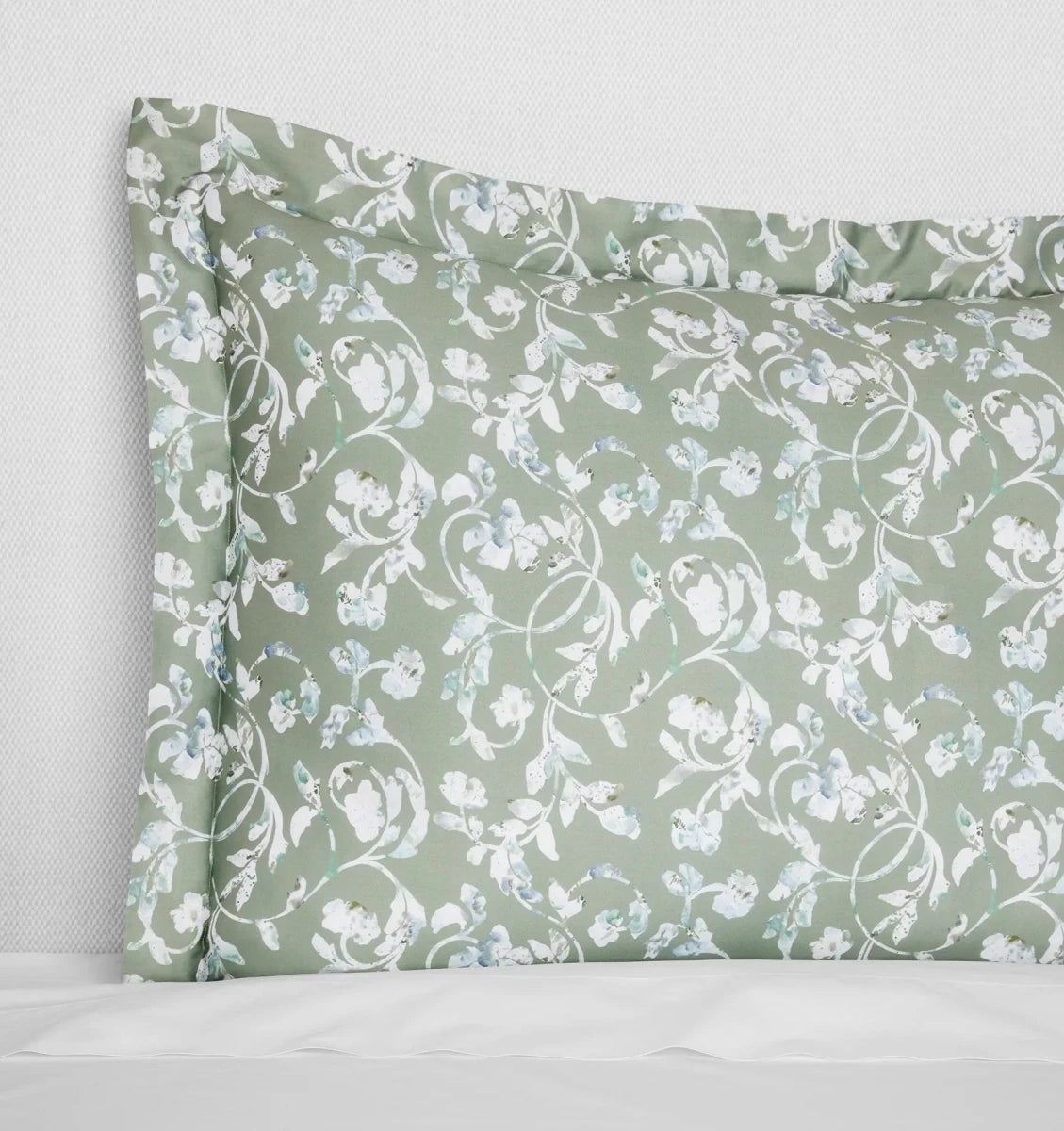Fronda Sham by Sferra Linens in Sage at Fig Linens and Home - 2