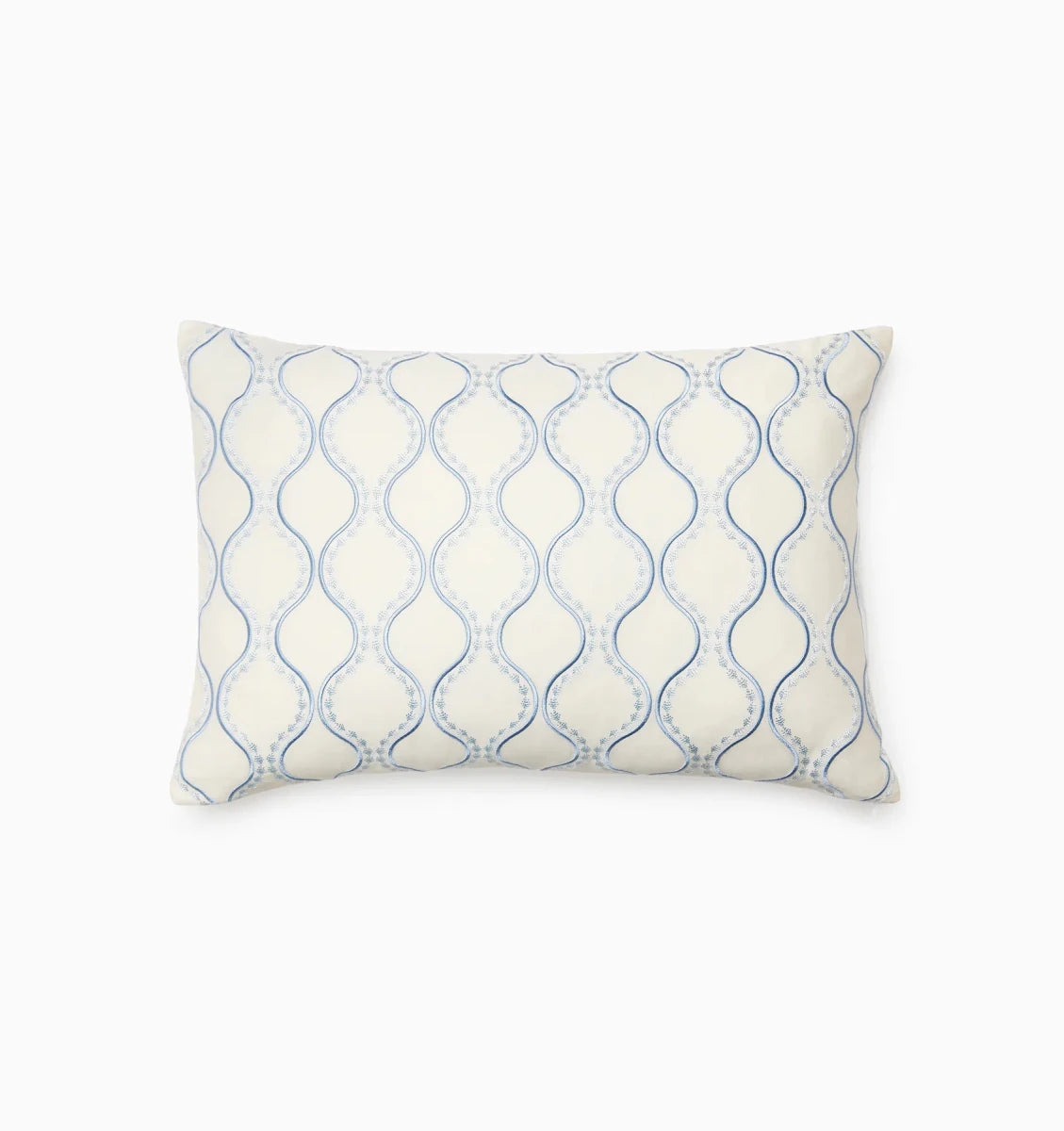 Isabella Decorative Pillow by Sferra x Scalamandre in Ivory/Sea at Fig Linens and Home - 1