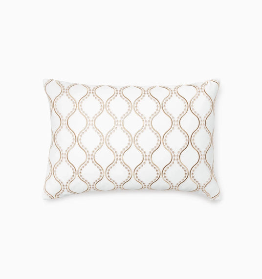 Isabella Decorative Pillow by Sferra x Scalamandre in White/Sand at Fig Linens and Home - 1