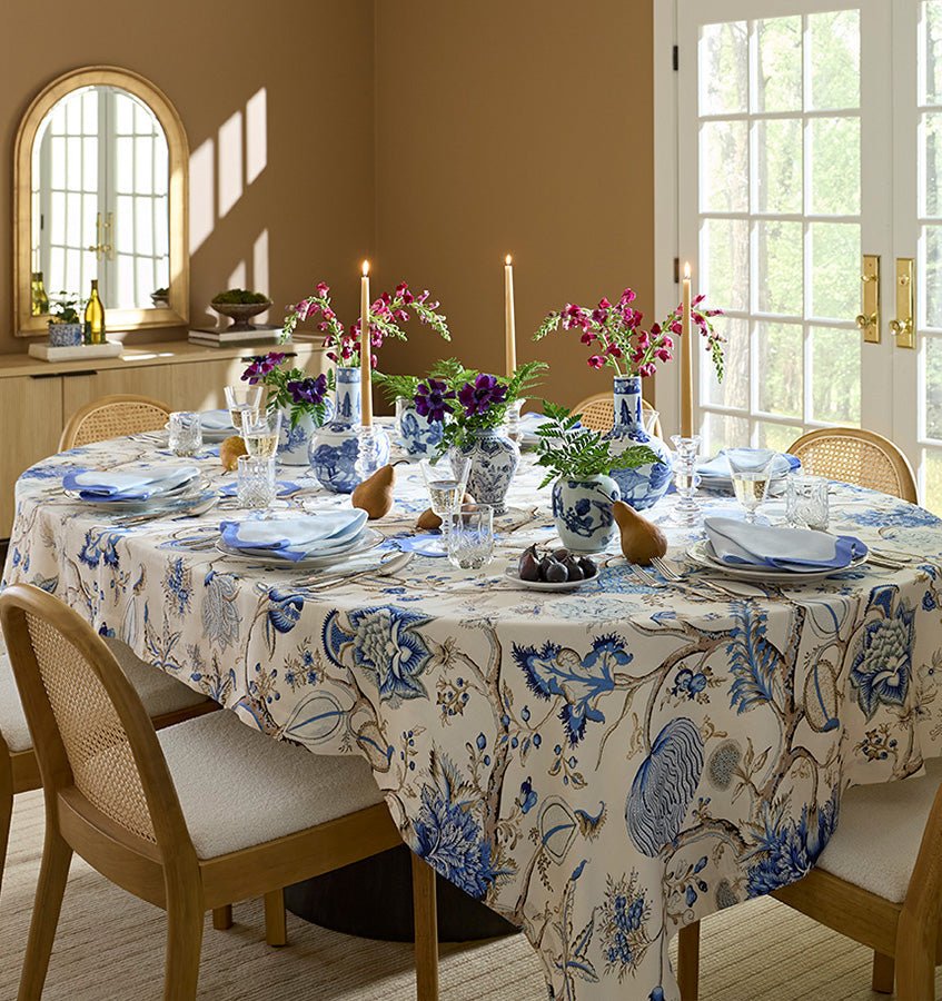 Pondicherry Oblong Tablecloth by Sferra x Scalamandre at Fig Linens and Home