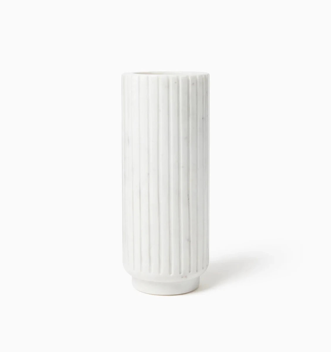 Romano Tall Vase by Sferra Linens in White at Fig Linens and Home - 1